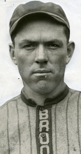 Portrait of George N. 'Nap' Rucker in his Brooklyn baseball uniform, 1913. Rucker was born in Crabapple and pitched for the Brooklyn Dodgers from 1907 to 1916.